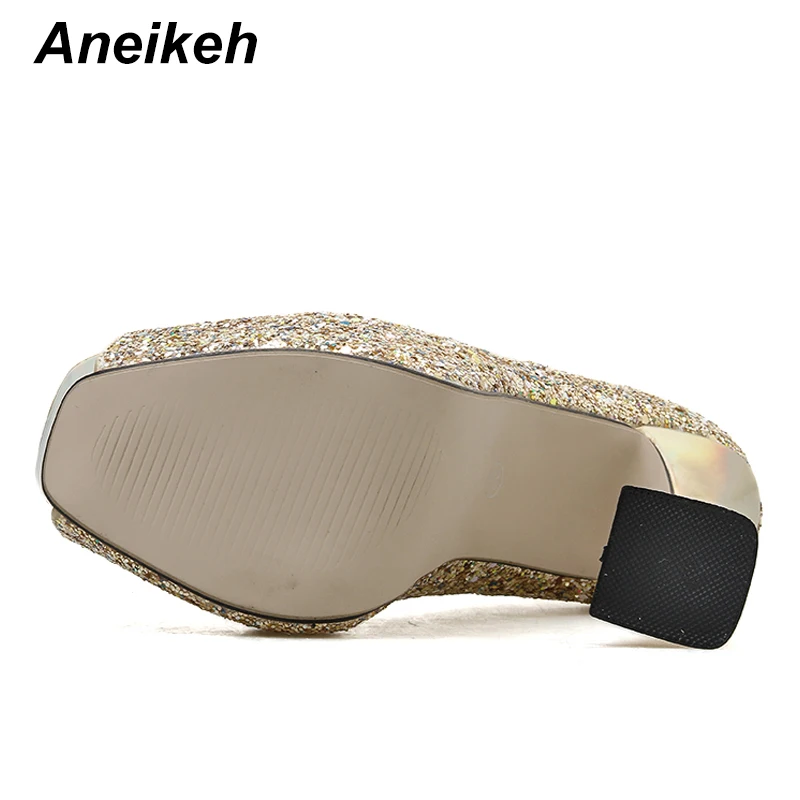 Женские туфли-лодочки Aneikeh на платформе с блестками высоком каблуке открытым