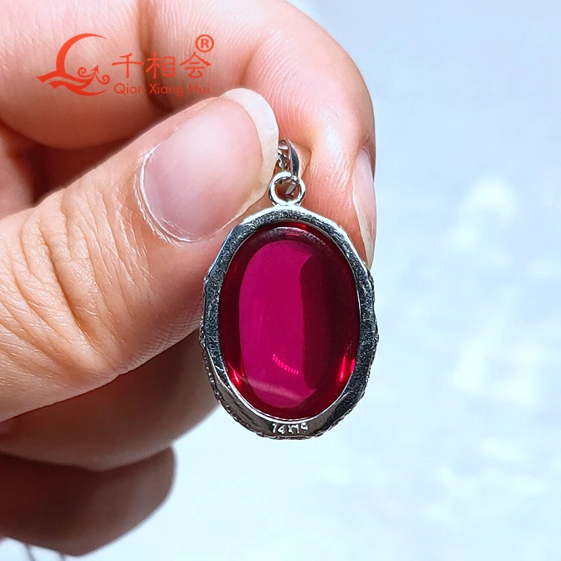 Красный рубин основной камень 925 серебро Мода 23ct 14*19 мм овальная форма