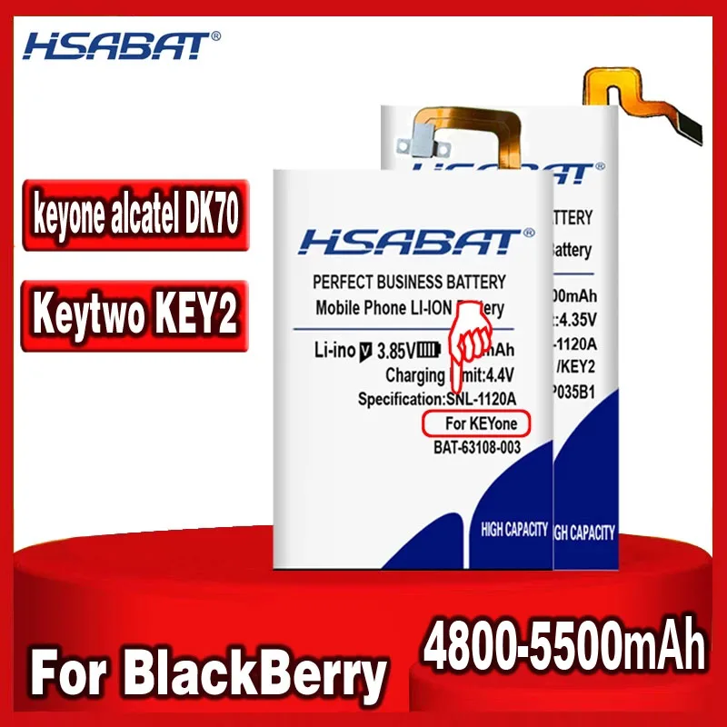 Аккумулятор HSABAT 4800 ~ 5500 мАч TLP034E1 BAT 63108 003 для BlackBerry keyone alcatel DK70 DTEK70 TLP035B1 Keytwo
