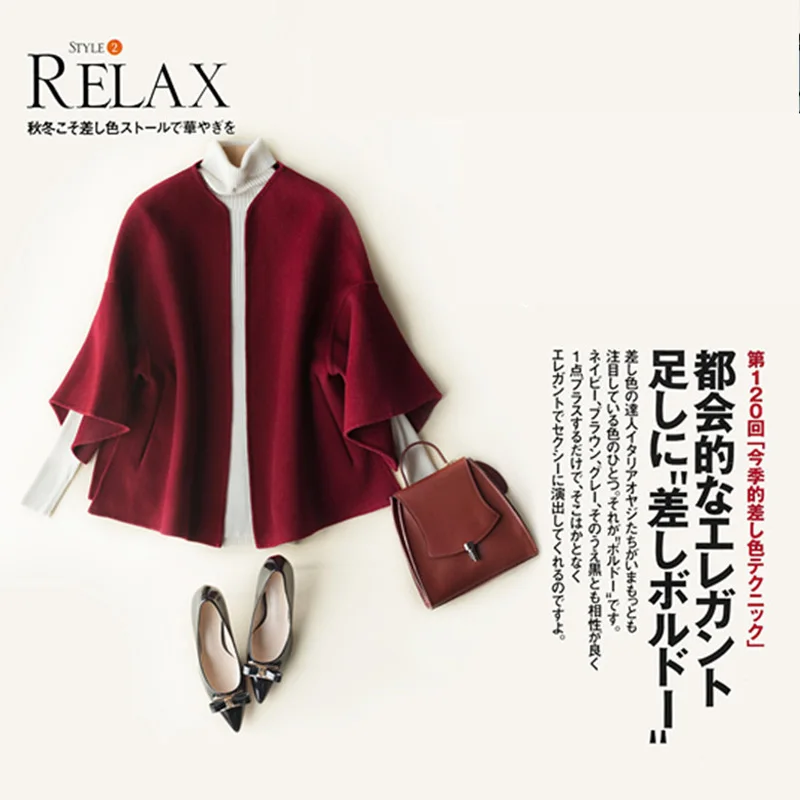 Женское шерстяное пальто элегантное на осень и зиму 100% Корейская винтажная