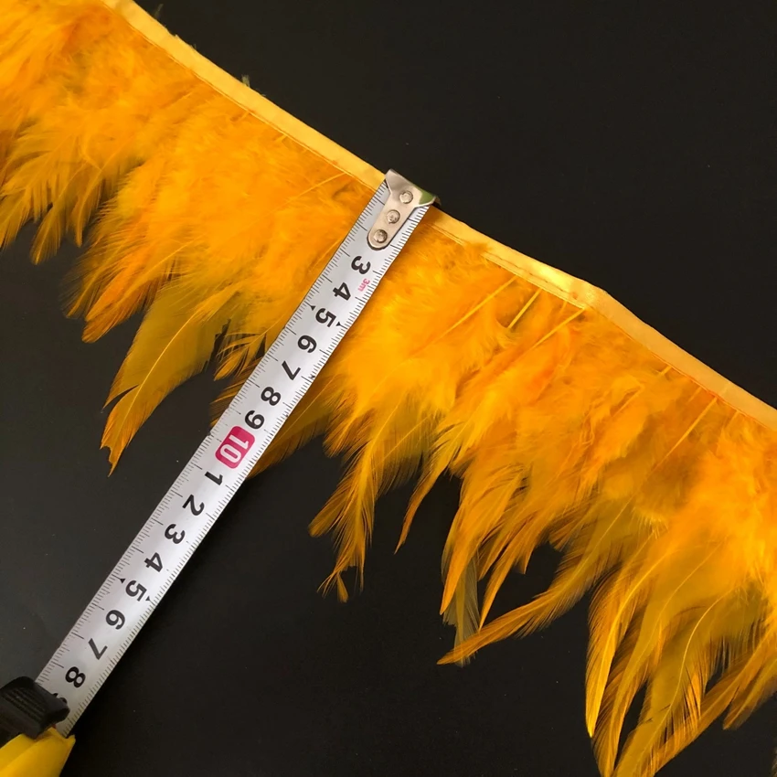 10 ярдов окрашенная кожа розовый Петух Перья отделка бахромой натуральные перья