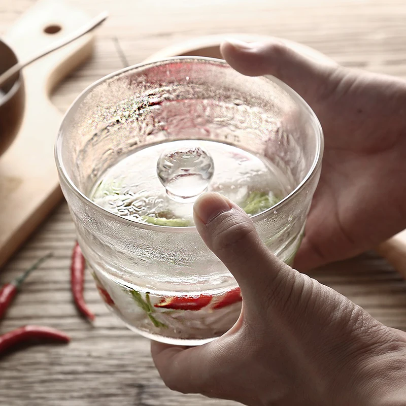 Прозрачная баночка из матового стекла в японском стиле для пикников хранения на