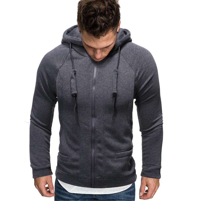 Мужская толстовка с капюшоном CYSINCOS брендовая однотонная Толстовка длинным