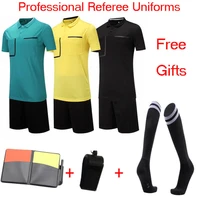 football referee jersey short men sports long socks adults soccer judge uniforms custom football kits gift score cards whistle