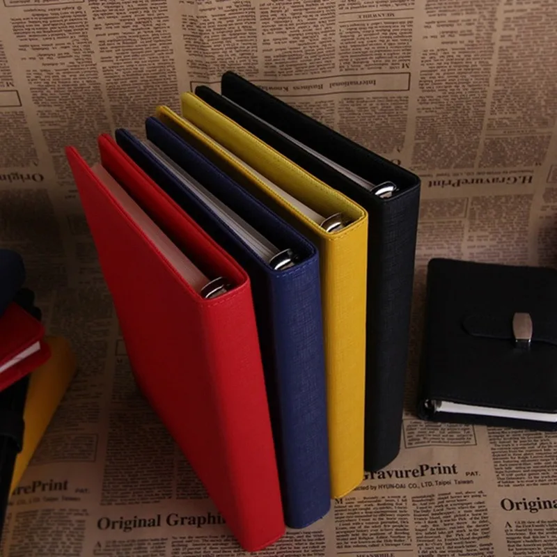 

Liser Universal Buckle 4-Color Portable Business Card Slot Hidden Wallet Loose-Leaf Replaceable Core Notebook