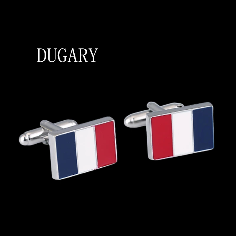 

DUGARY Luxury shirt cufflinks for men's cuff buttons cuff links High Quality France National flag abotoaduras Jewelry gemelos
