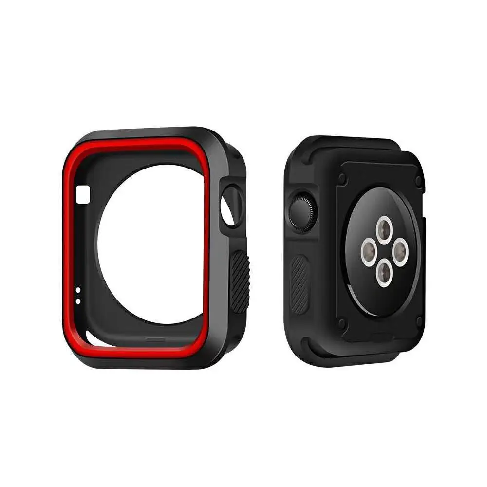 Двухцветный Мягкий силиконовый чехол 40 мм 44 для Apple Watch 42 38 защитный из ТПУ iWatch