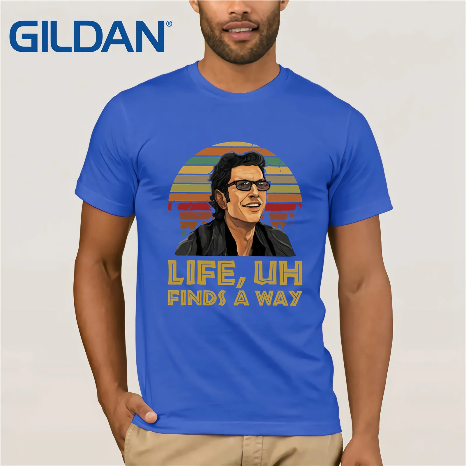 Jeff Goldblum Life Uh fines A Way рубашка закат Летняя мужская футболка с коротким рукавом