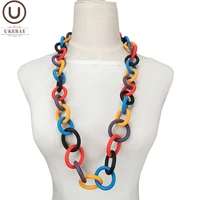 ukebay new multicolor circle choker necklaces female handmade rubber jewelry designer luxury vintage necklace big accessories