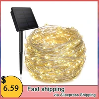 led outdoor solar lamp string lights 50300 led fairy holiday wedding party garland solar garden waterproof for home led decor
