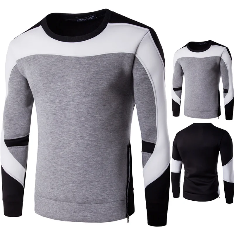 

Spring 2020 new fashion space cotton men's Pullover Sweater trend color matching sweater xd029