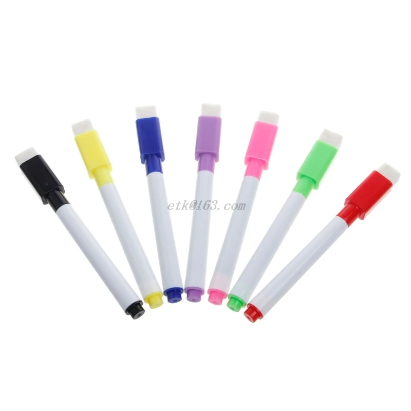 

5Pcs Whiteboard Pen Erasable Dry White Board Markers Black Ink Fine Size Nip