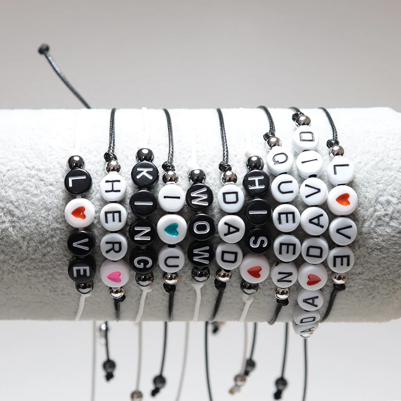 Уникальный браслет с надписью имя для женщин и мужчин плетеный двойной подарок