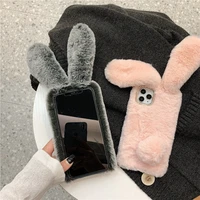 plush rabbit phone case for iphone 8 plus xr xs cartoon cover for iphone 11 11pro 12 12 pro max warm fashion girl women case