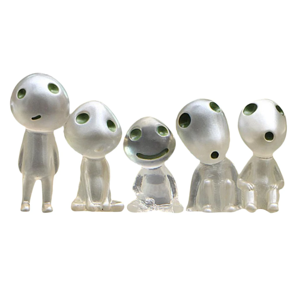 5 шт. миниатюрные светящиеся елки из смолы игрушечные эльфы с героями