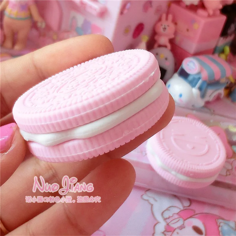 1PC New Hot Cute Eraser Chocolate Cake Sandwich Biscuit Cookie Modeling School Supplies Dessert Style Students Rubber | Игрушки и хобби