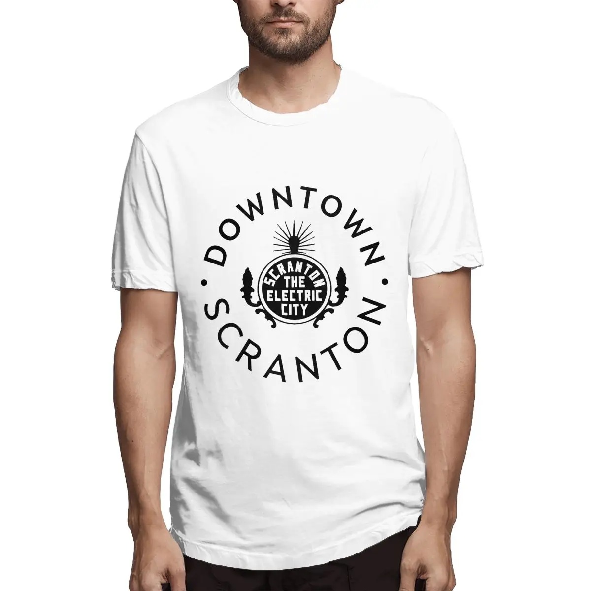 

2021 New Arrival Scranton The Electric City Scranton Amazing Tee Shirt Short Sleeve Round Collar T-Shirt Cotton Printed Clothing