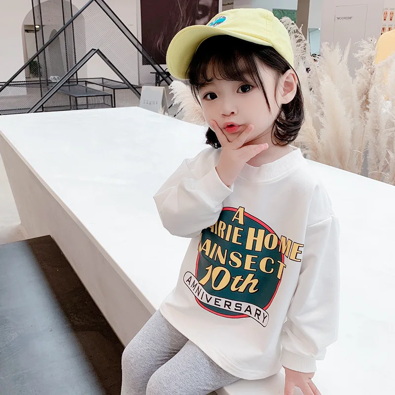

2021children's Spring New Letter Set Baby Girl Western Style Two-Piece Suit Versatile Kids' Clothing Tide