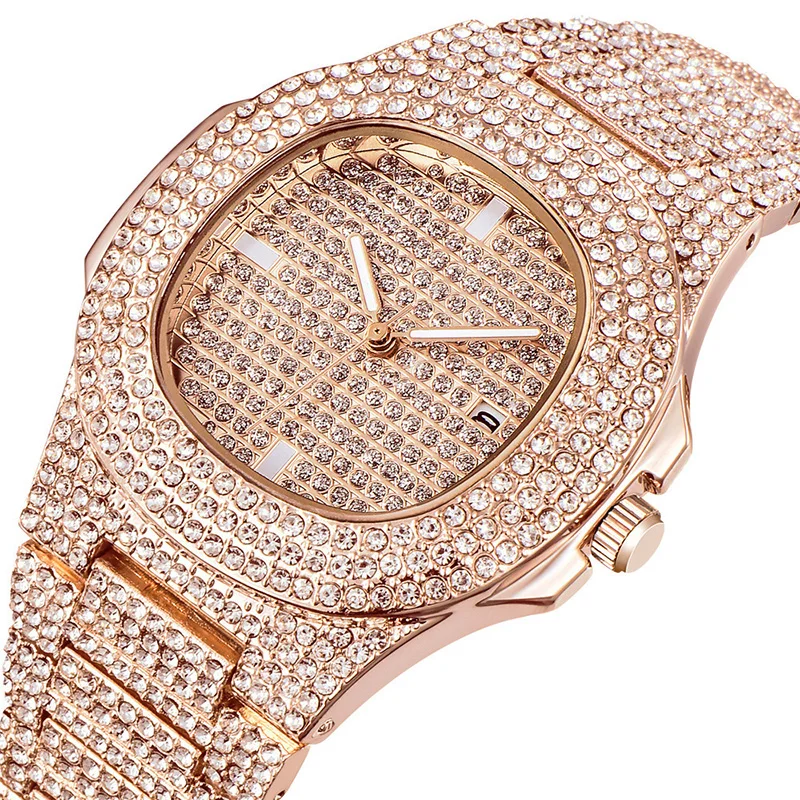 HM Women Rhinestone Watches Lady watch Diamond Luxury brand Bracelet Wristwatch ladies Crystal Quartz Clocks Montre Femme 2019
