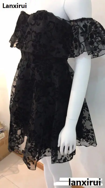 Повседневное модное женское кружевное однотонное платье милое летнее