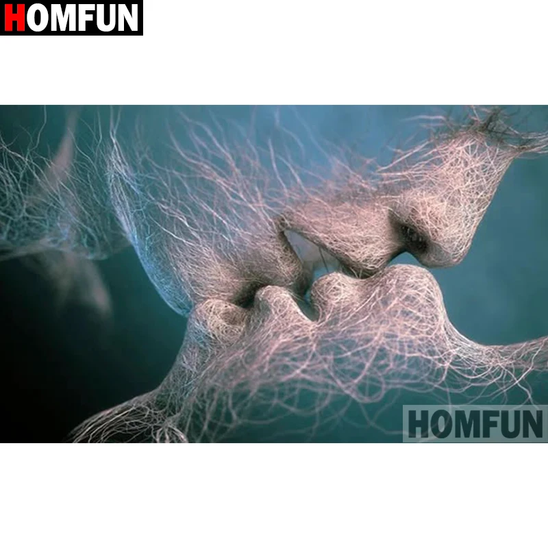 

Алмазная 5d-вышивка HOMFUN, картина «целуй пара», квадратная/круглая, «сделай сам», вышивка крестиком, домашний декор, A30182