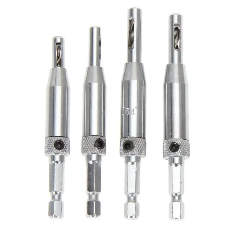 

4 pcs HSS Self Centering Hinge Drill Bits Set Door Cabinet