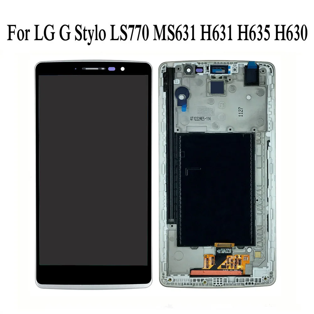 Стилус для LG G4 H635 H630 H540T H630D H635A H635C ЖК-дисплей Дисплей кодирующий преобразователь сенсорного экрана в сборе для мобильного телефона LG G Stylo LS770 MS631 H634 - Цвет: Small ic BK and fram