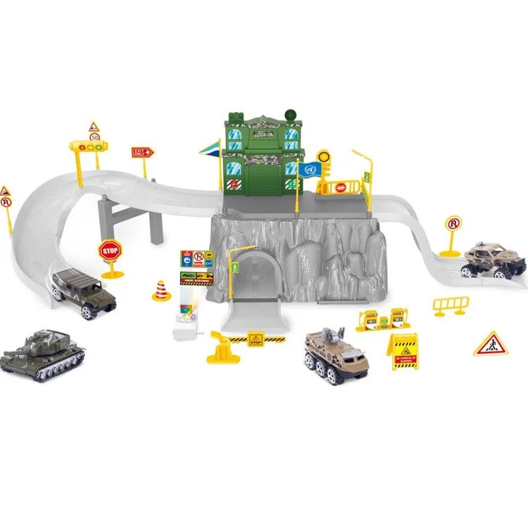 

Children's urban rail scene set puzzle simulation construction traffic road sign learning family toy wholesale