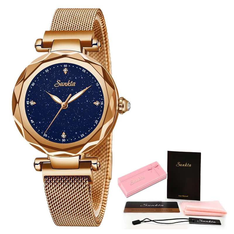 

SUNKTA New Luxury Women Watches Magnetic Starry Sky Female Clock Quartz Wristwatch Fashion Ladies Wrist Watch Relogio Feminino