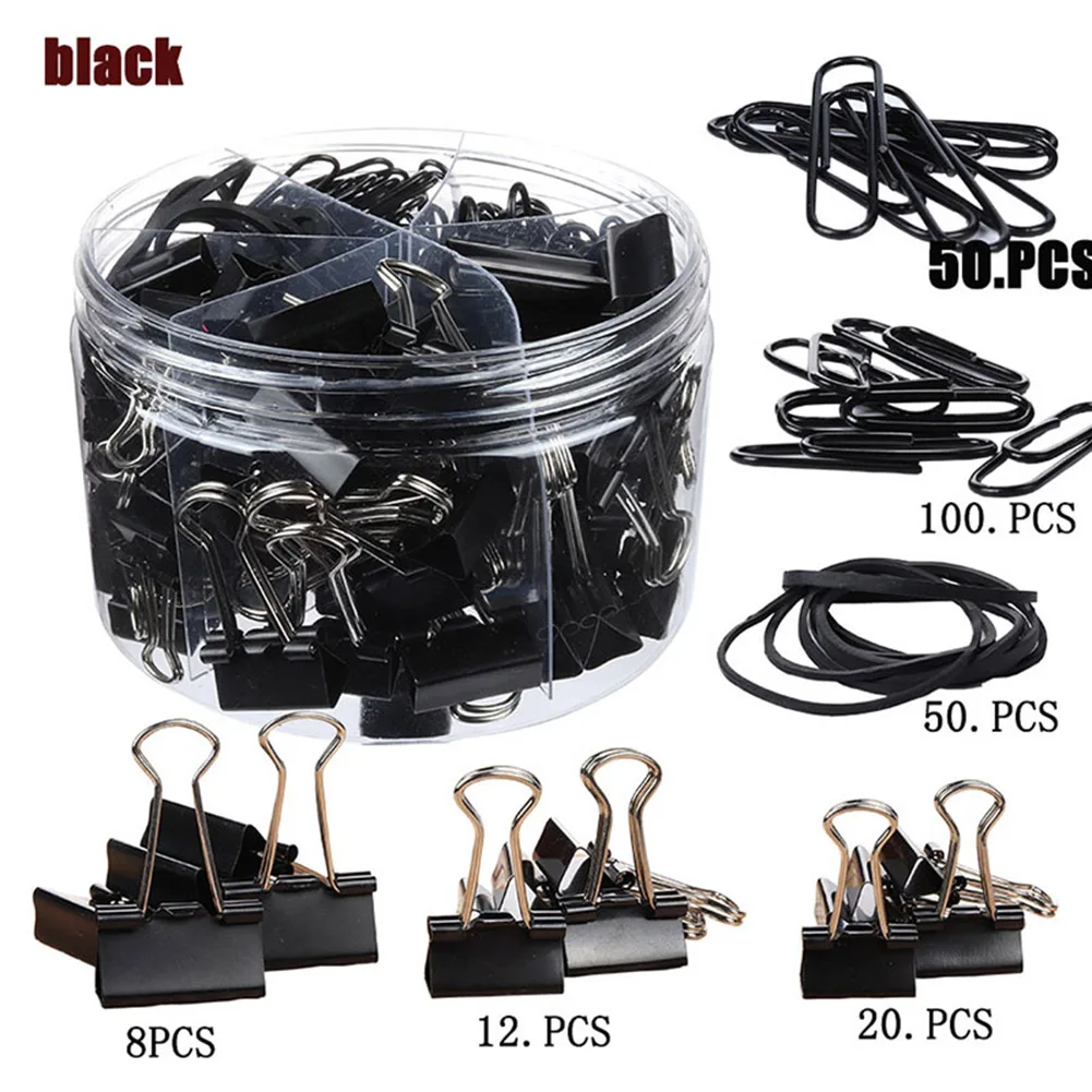 

Assorted Clamps Long Tail Clip Dovetail Clip Paper Clip Binder Rubber Band Ticket Holder Combination Office SGA998