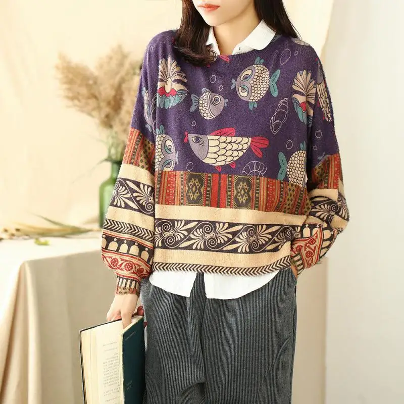 Новинка 2019 женский осенне-зимний вязаный свитер с круглым вырезом и необычным