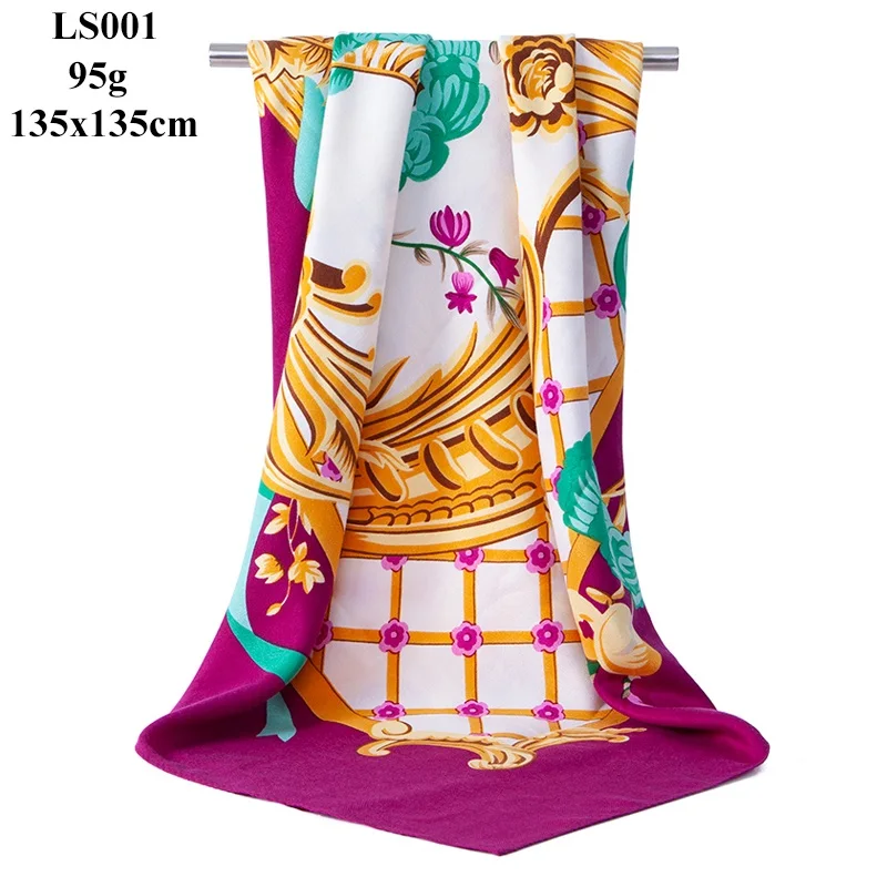 LS001 women scarf Портной Смит большой квадратный размер шарф женский модный дизайнерский большой размер шейный шарф осень зима хиджаб шаль шарфы для женщин - Цвет: LS001 women scarf