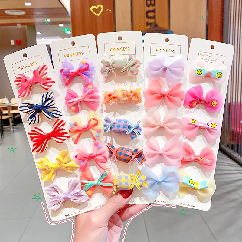 

Children's net yarn hairpin hairpin girl's cute bow clips kids headbands hair accessories