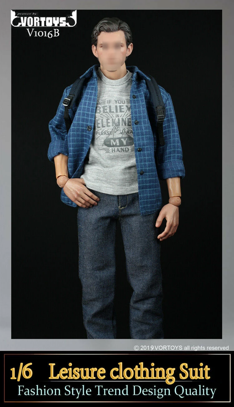 

VORTOYS 1/6 Scale V1016 A/B Leisure Clothes Jacket Pants Shoes Model Fit 12'' Male Figure For Collection