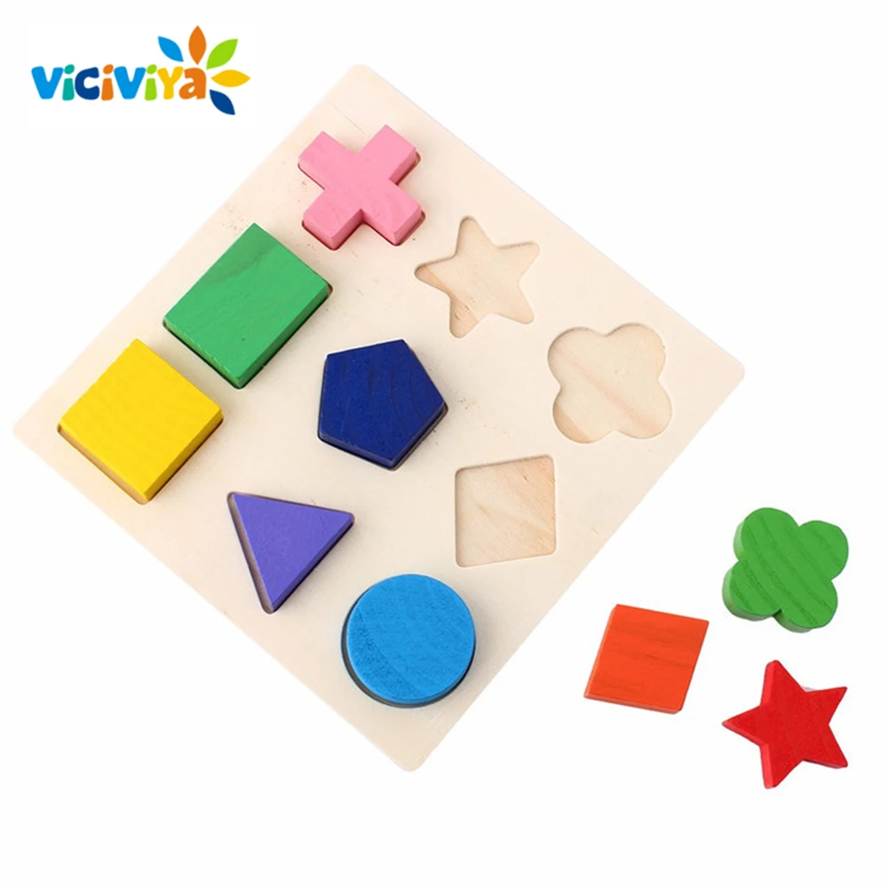 Детские 3D пазлы деревянные игрушки цветная геометрическая форма Обучающие