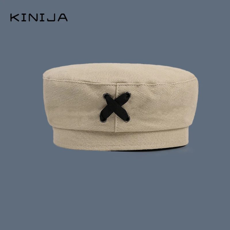 Винтажная плоская кепка художника Женский Осенний дизайнерский берет из хлопка