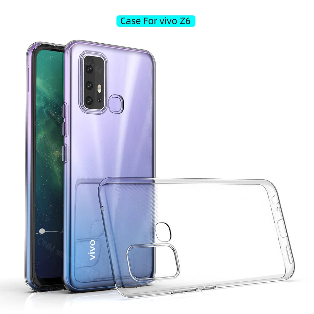 Чехол для vivo Z6 мягкий прозрачный силиконовый чехол бампер из ТПУ на заднюю крышку