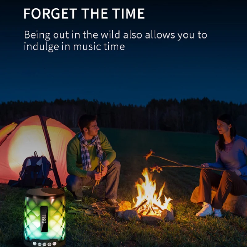 

Portable Wireless Bluetooth Speaker Luxury Colorful LED Light Loudspeaker Super Bass Music HD Stereo Support TF Card FM radio