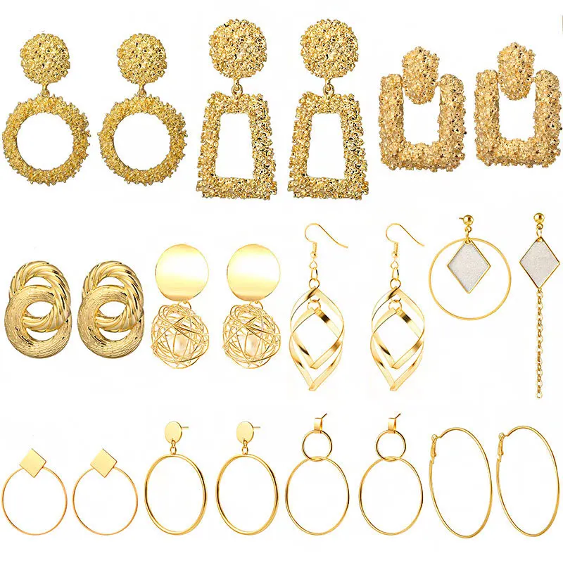

Fashion Statement Earrings 2019 Big Geometric Round Earrings For Women Hanging Dangle Earrings Drop Earing Modern Female Jewelry