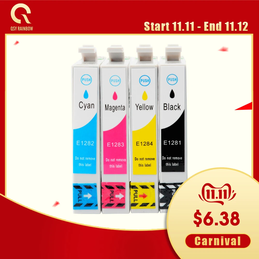CMYK поставляет T1281 T1284 чернильные картриджи для Epson Stylus SX125 SX130 SX230 SX235W SX420W SX430W SX425W