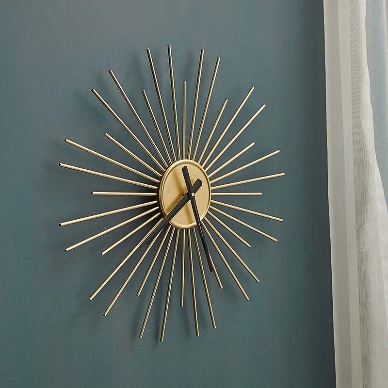 Креативные роскошные золотые часы настенные современные минималистичные для