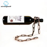 strongwell european suspended chain wine rack metal crafts chain support wine holder home decoration novelty birthday gift