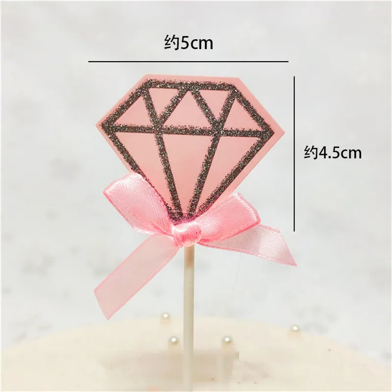 5 шт./лот розовые фиолетовые алмазные блестящие топперы для кексов вставки торта