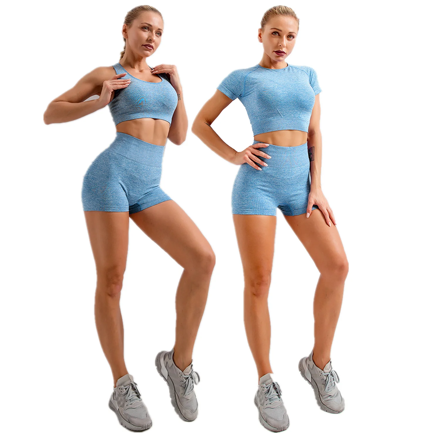 

Спортивная одежда для спортзала, бесшовный Женский комплект для йоги, бега, улицы, футболка с длинным рукавом для фитнеса, леггинсы с высоко...