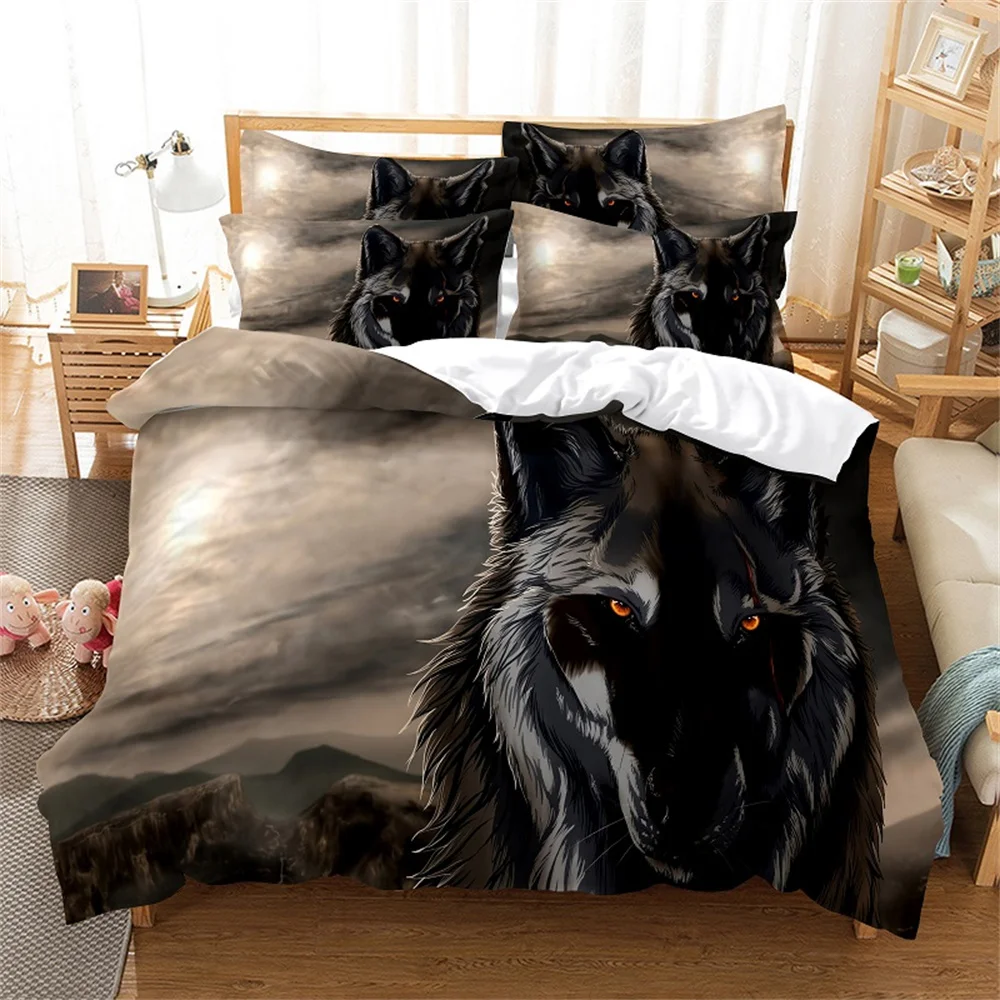 

3D Wolf Set Queen Bedding Duvet Cover Set Bedding Set Bed Cover Cotton Queen Bedroom Bed Cover Set Bed Set Bedding