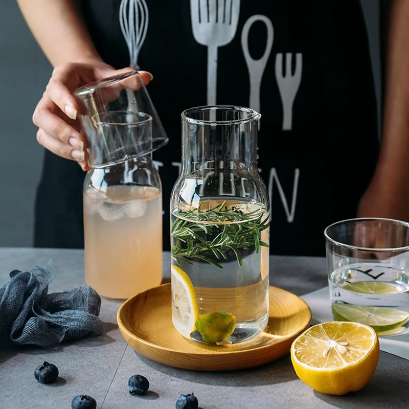 Стеклянный чайник для холодного напитка Набор чашек дома путешествий