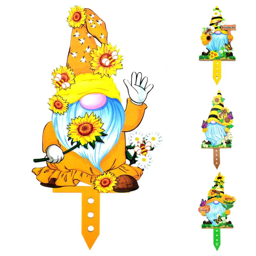 

Hot Sales Acrylic Ornament Interesting Nice-looking Attractive Dwarf Bee Flowers Statue Beautiful Fence Decor for Garden