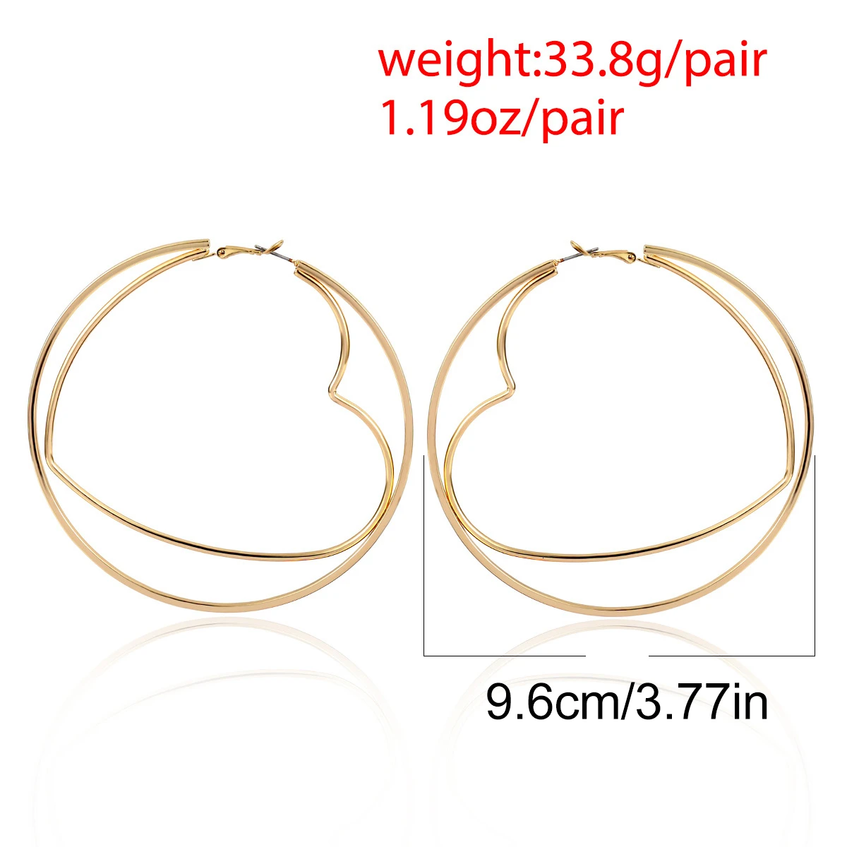 Youvanic Hyperbole большие золотые круглые серьги кольца с сердцем для женщин панк