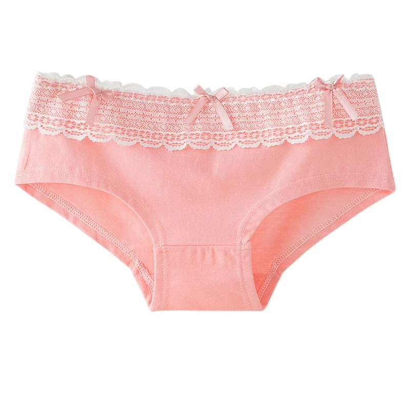 * 2019 милые трусики женские хлопковые кружевные трусы с бантом со средней посадкой