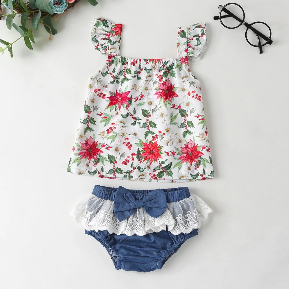 CYSINCOS 2020 Summer New Fashion Newborn Kids Baby Girls Outfits Clothes Daily Bodysuit+Flower Print Shorts Infant Clothing Set | Детская